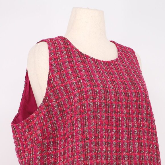 NWT J.CREW FACTORY Pink Tweed Shift Dress Sleeveless Size 20 - Picture 5 of 10